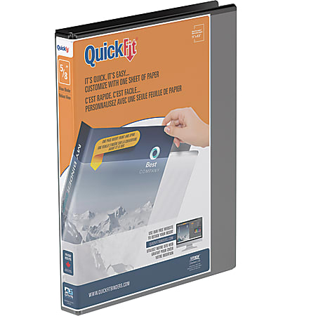 QuickFit® View 3-Ring Binder, 5/8" D-Rings, Black