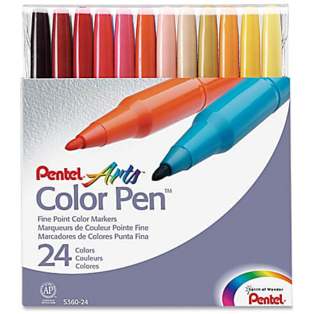 Pentel® Color Pens™, Set Of 24 Colors