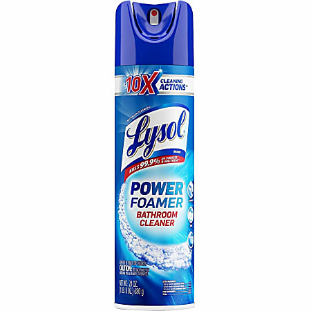 Lysol Power Foam Bathroom Cleaner - 24 fl oz (0.8 quart) - 1 Each - White Clear