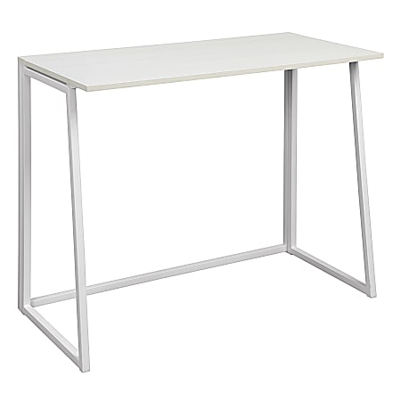Office Star™ Contempo 36"W Tool-less Folding Writing Desk, White Oak/White