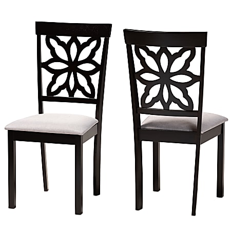 Baxton Studio Samwell Dining Chairs, Gray/Dark Brown, Set Of 2 Dining Chairs