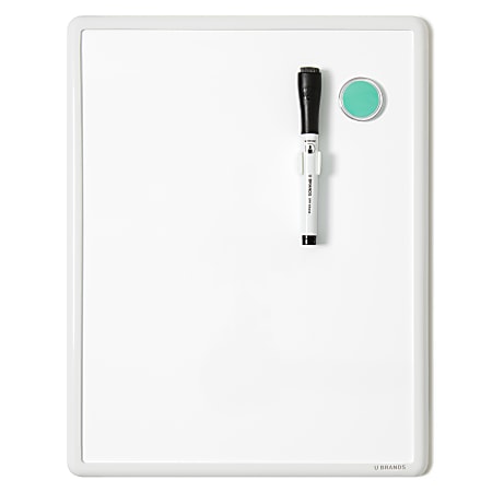 U Brands® Magnetic Unframed Dry-Erase Whiteboard, 11" x 14", White Aluminum Frame