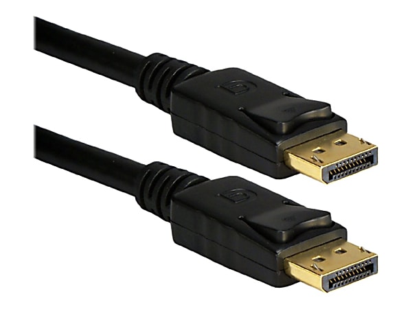 QVS 3' Display Port Digital A/V Cable With Latches, Black