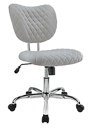 Brenton Studio® Jancy Quilted Fabric Low-Back Task Chair, Gray