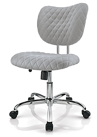 Brenton Studio Jancy Quilted Fabric Low Back Task Chair Gray