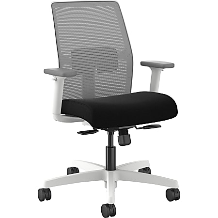 HON Ignition Low-back Task Chair - Black Seat - Fog Mesh Back - Designer White Frame - Low Back - 1 Each