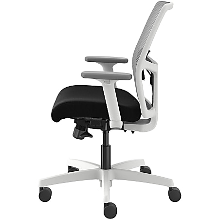 HON Ignition Low-back Task Chair - Black Seat - Fog Mesh Back - Designer White Frame - Low Back - 1 Each