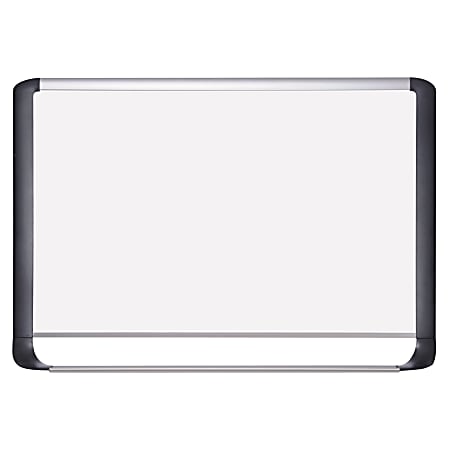 MasterVision® Porcelain Dry-Erase Whiteboard, 48" x 72", Aluminum Frame With Silver/Black Finish