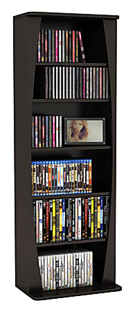 Atlantic Canoe Multimedia Cabinet - 231 x CD, 115 x DVD, 140 x Blu-ray - 43" Height x 9.5" Width x 15" Depth - Compact, Adjustable, Lightweight - Espresso - MDF, Steel, Wood