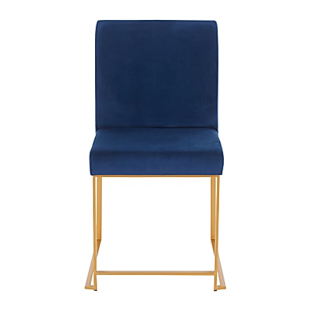 Blue high sales back dining chairs
