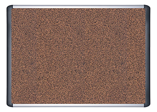 MasterVision® Teckcork™ Bulletin Board, 36" x 48", Aluminum Frame With Silver Finish