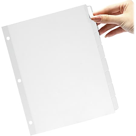 TOPS™ Oxford® Custom Label Tab Dividers, 8-1/2" x 11", White, 8 Dividers Per Set, Pack Of 5 Sets