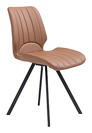 Zuo Modern Logan Dining Chairs, Brown/Black, Set Of 2 Chairs
