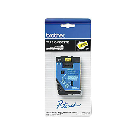 Brother® TC-7001 Black-On-Yellow Tape, 0.5" x 25&#x27;