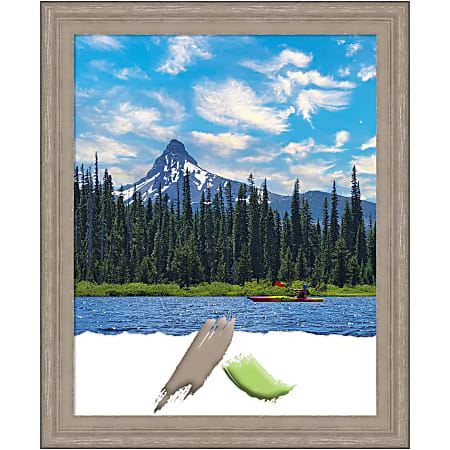 Amanti Art Curve Graywash Wood Picture Frame, 19" x 23", Matted For 16" x 20"