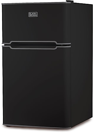 Black+Decker 3.1 Cu. Ft. 2-Door Refrigerator With True Freezer, Black