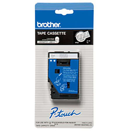 Brother® TC-14Z1 White-On-Clear Tape, 0.38" x 25'