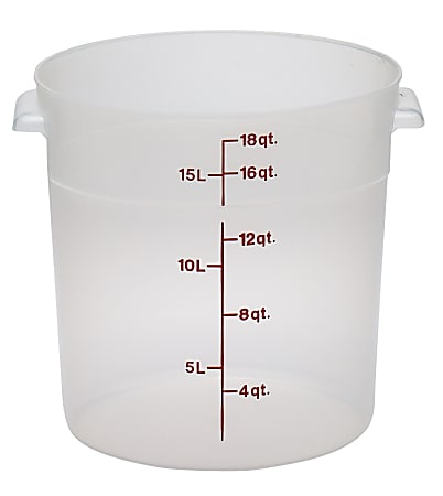 Cambro Translucent Round Food Storage Containers, 18 Qt, Pack Of 6 Containers