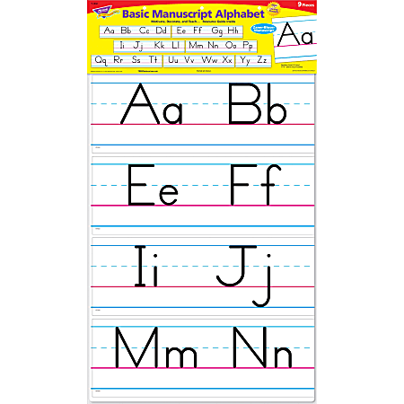 Trend Basic Alphabet Bulletin Board Set - Learning Theme/Subject - 7, 1 (Letter, Numbers) Shape - Reusable, Durable - Multicolor - 1 Pack