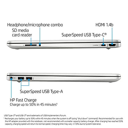 HP 15-ef1083od Laptop, 15.6" Screen, AMD Ryzen 7, 16GB Memory, 256GB Solid State Drive, Wi-Fi 6, Windows® 10, 42B65UA#ABA 