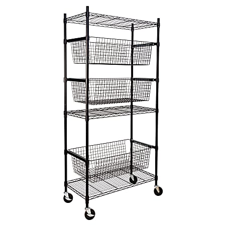 Honey Can Do Sports Equipment Storage Shelving Unit, 6 Tiers, 74-1/2"H x 18"W x 35-3/4"D, Black
