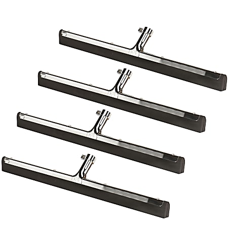 Alpine Dual Moss Standard Floor Squeegees, 22"W, Silver/Black, Pack Of 4 Squeegees