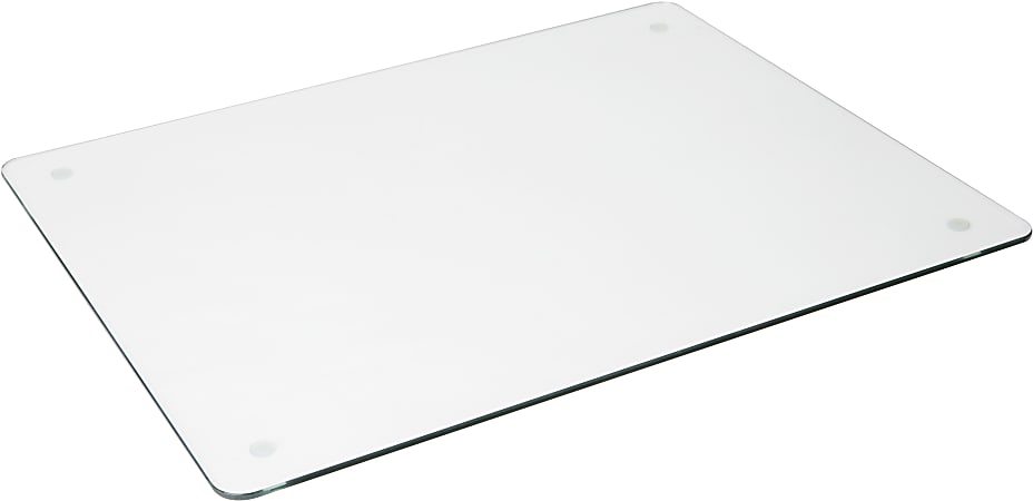 Mind Reader Tempered Reinforced Glass Desk Pad 5 16 H x 24 W x 19 1 8 D Clear