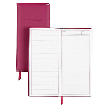 Blue Sky Brooke Magenta Fashion Notebook - 70 Sheets - Case Bound - 3" x 6" - Plush, Faux Leather Cover - Recycled - 1Each