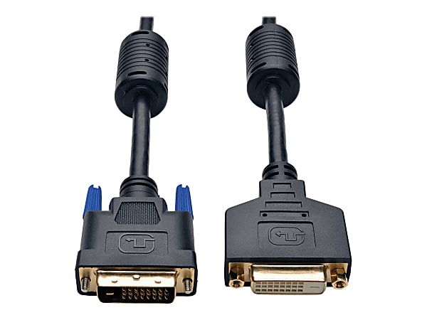 Tripp Lite 15ft DVI Dual Link Extension Digital TMDS Monitor Cable DVI-D M/F 15' - DVI extension cable - dual link - DVI-D (F) to DVI-D (M) - 15 ft - molded, thumbscrews - black