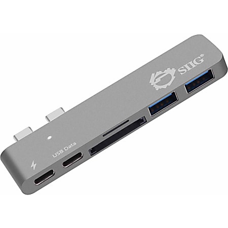 SIIG Thunderbolt 3 USB-C Hub with Card Reader &amp; PD Adapter - Space Gray