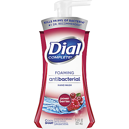 Dial® Complete® Antibacterial Foam Hand Wash Soap, Cranberry Scent, 7.5 Oz Pump Bottle