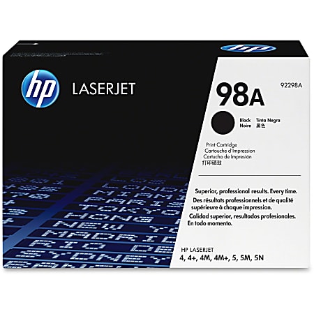 HP 98A Black Toner Cartridge, 92298A