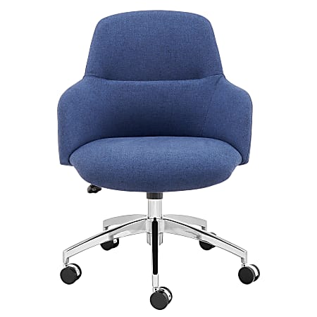 Eurostyle Minna Fabric Mid-Back Commercial Office Task Chair, Blue/Silver