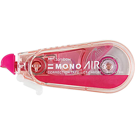 Tombow Mono Air 6 Correction Tape - 0.25" Width x 32.83 ft Length - White Tape - Non-refillable, Self-adhesive, Smooth - 6 / Pack