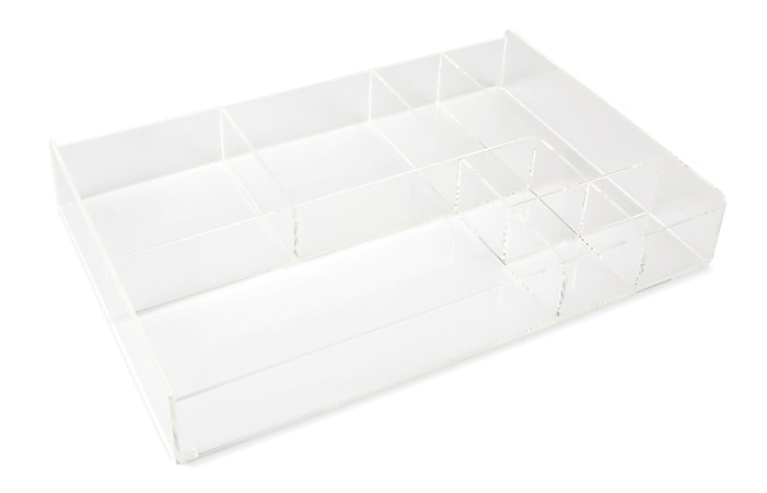 Realspace 8 Compartment Desk Organizer 2 H x 12 78 W x 8 34 D Clear -  Office Depot