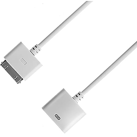 4XEM 30-Pin Dock Extension Cable (17 Core) for iPhone/iPad/iPod - Proprietary for iPhone, iPod, iPad - 3 ft - 1 x Male Proprietary Connector - 1 x Female Proprietary Connector - White
