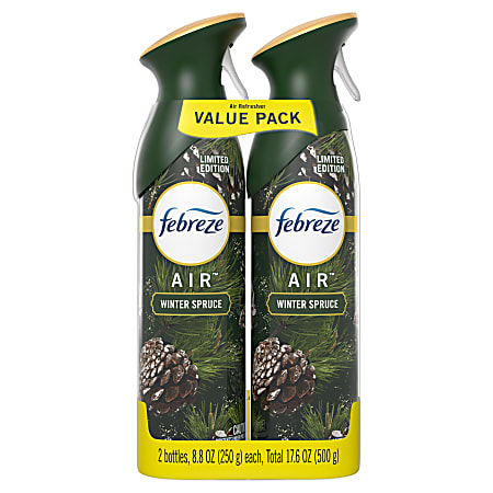 Febreze Air Effects Odor-Fighting Air Freshener Winter Spruce, 8.8 oz. Aerosol Can, Pack of 2