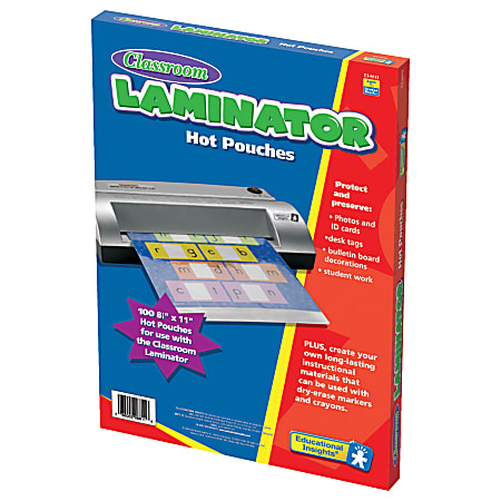 Learning Resources Classroom Laminator Pouches, 3 mils, 8 1/2" x 11", Pack Of 100, EI-8811