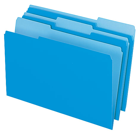 Office Depot® Brand 2-Tone File Folders, 1/3 Cut, Legal Size, Blue, Pack Of 100