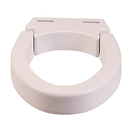 MABIS Hinged Elevated Toilet Seat Riser, 3"H x 14"W x 19"D, White