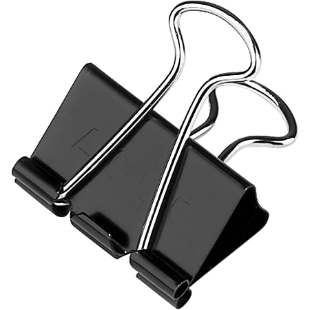 ACCO® Binder Clips, 1.25" W, 0.625" Capacity, Black/Silver, Pack Of 12