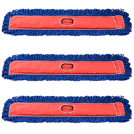 Alpine Microfiber Dust/Dry Mop Replacement Heads, 36", Blue, Pack Of 3 Heads