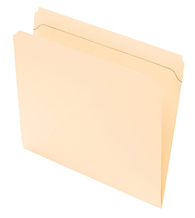 Office Depot® Brand Reinforced Tab File Folders, Straight Cut, Letter Size, Manila, Pack Of 100