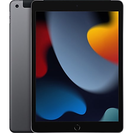 Apple® iPad (9th Generation) Tablet, 10.2" Touchscreen, 64GB Storage, iPadOS 15, 4G, Space Gray, Apple® A13 Bionic SoC