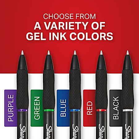 Sharpie S Gel Pens Fine Point 0.5 mm Black Barrels Blue Ink Pack Of 4 ...