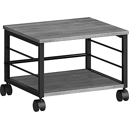 Lorell Underdesk Mobile Machine Stand - 150 lb Load Capacity - 13.2" Height x 18.7" Width x 15.7" Depth - Desk - Powder Coated - Metal, Laminate, Polyvinyl Chloride (PVC) - Charcoal, Black