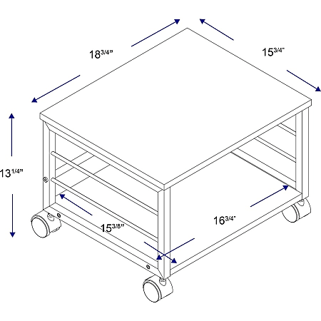Lorell Underdesk Mobile Machine Stand 150 lb Load Capacity 13.20 x18.70 ...