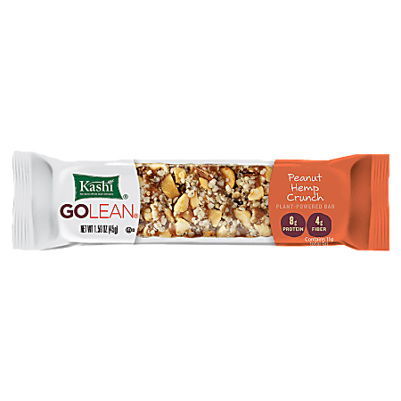 Kashi® GOLEAN® Plant-Powered Snack Bars, Peanut Hemp Crunch, 1.59 Oz, Box Of 8