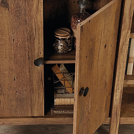 Sauder New Grange Console Storage 5 Shelves Vintage Oak - Office Depot