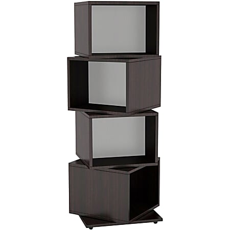 Atlantic Rotating Cube 216 Disc Media Tower In Espresso - 216 x CD, 144 x DVD, 168 x Blu-ray - 4 Compartment(s) - Compartment Size 8" x 11.50" x 5.75" - 46.9" Height x 11.7" Width11.5" Length - Floor - Rubber Feet, Durable, Sturdy, Swivel - Wood, Steel